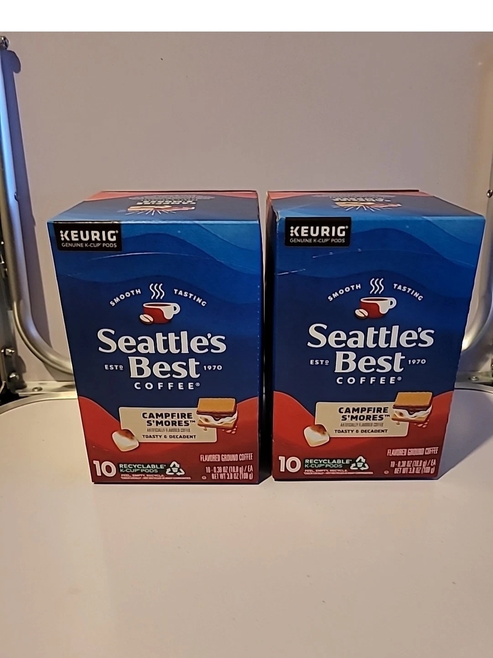 Seattle's Best Campfire S'mores Keurig K-Cup Pods - Blue & Red Box